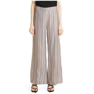 Samsoe Samsoe Pants Elina Trousers In Blue Ochre stripes Womens S NEW NWT N55